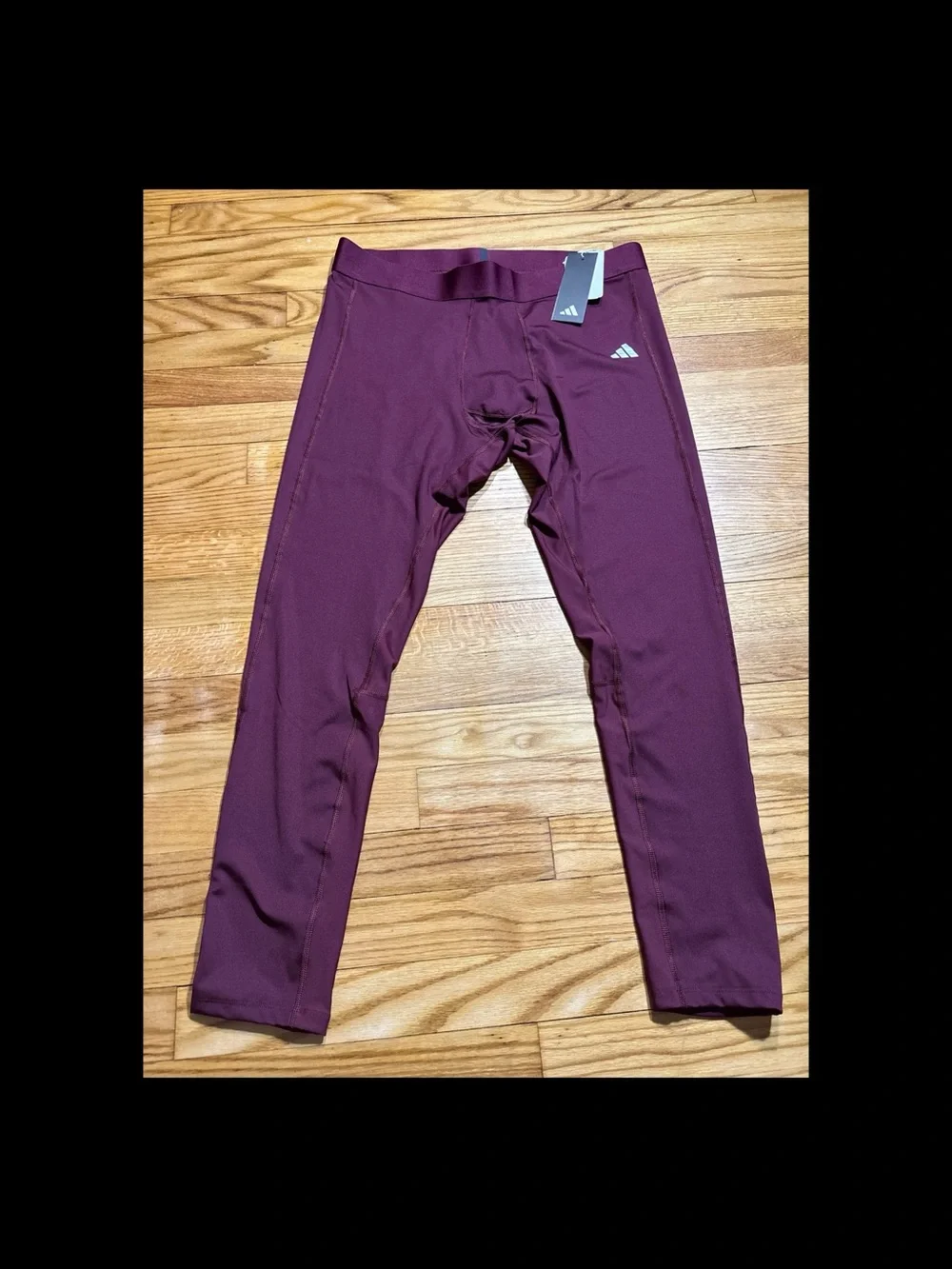 Adidas Men's Techfit Long Tights burgundy size XL NEW!